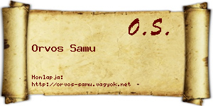 Orvos Samu névjegykártya